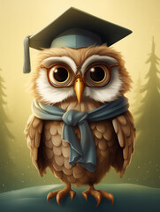 Obraz premium Wise Owl Graduate