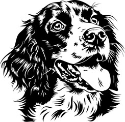 English Springer Spaniel  | Dog Silhouette | Black SVG | High Detail |