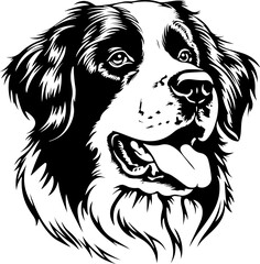 St. Saint Bernard  | Dog Silhouette | Black SVG | High Detail |