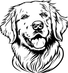 Golden Retriever   | Dog Silhouette | Black SVG | High Detail |