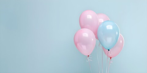 Balloons for a Gender Reveal Party Pink and Blue Options for Boy or Girl. Concept Gender Reveal, Balloons, Party Decorations, Pink and Blue, Boy or Girl