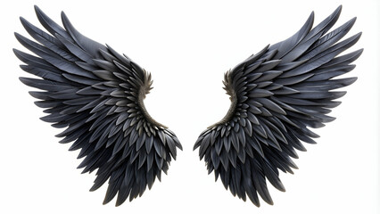 Obraz premium Black wings on a white background
