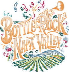 Celebrate music, wine, and gourmet delights with our BottleRock Napa Valley t-shirt! 