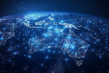 Digital map of Australia network and connectivity created with Generative AI