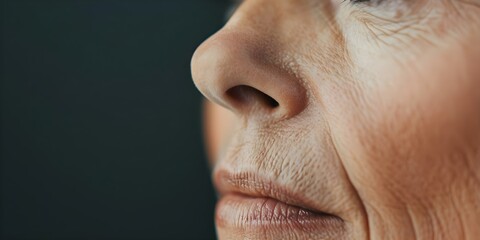 Obraz premium Addressing Aging Skin Concerns Tips for Frown Lines and Nasolabial Folds. Concept Aging Skin, Frown Lines, Nasolabial Folds, Skin Concerns, Skincare Tips