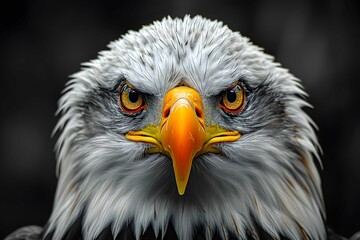 Obraz premium Eagle head detail with soft-focus background.