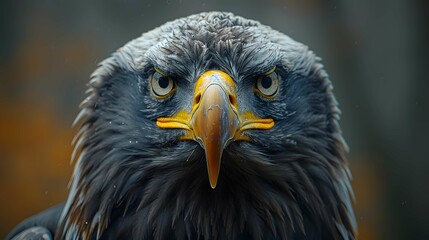 Obraz premium Close view of an eagle's predatory eyes.