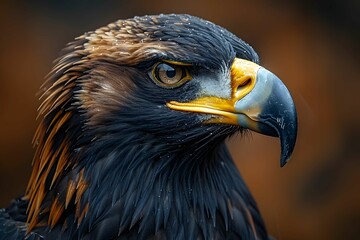 Fototapeta premium Close-up of an eagle's piercing eyes.