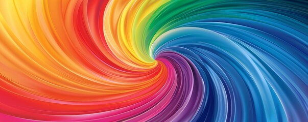 Obraz premium Abstract rainbow swirl background with vibrant colors and smooth lines