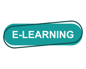 e learning button on white background. e learning button sign