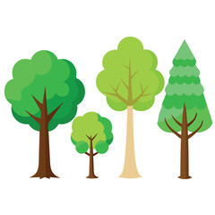 Fototapeta premium Tree vector. Set tree. Pine tree. Deb daru tree.