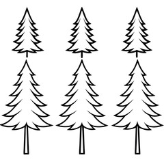 Tree vector. Set tree. Pine tree. Deb daru tree.