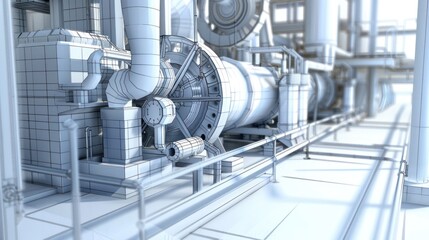 Wireframe Industrial Machinery
