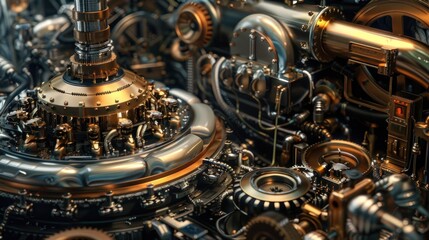 Intricate Mechanical Gears and Components