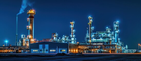 Industrial Complex at Night