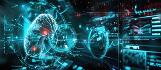 Fototapeta premium Digital Brain: A Glimpse into Artificial Intelligence