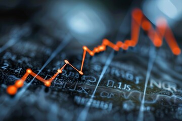 Glowing future, a line graph of financial security amidst bokeh lights