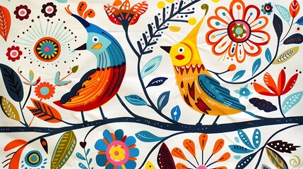 Obraz premium Seamless floral textile wallpaper pattern