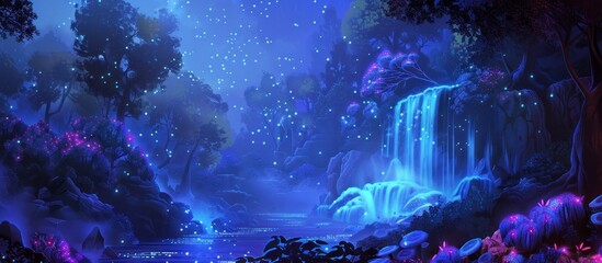 Enchanted Waterfall in a Mystical Forest