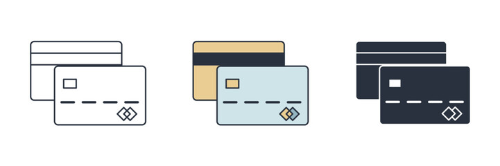 Credit Card Icon symbol vector illustration isolated on white background