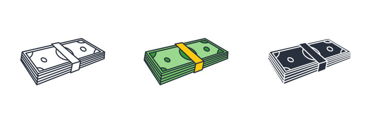 cash money Icon symbol vector illustration isolated on white background