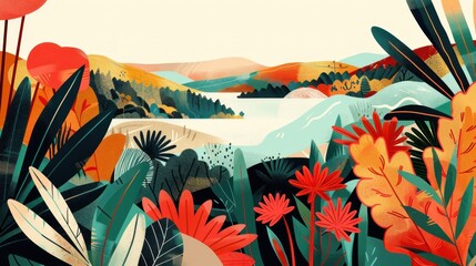 Tranquil Lake and Lush Foliage