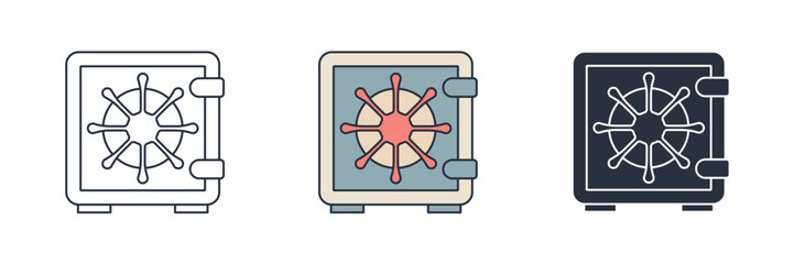 Safe Vault Icon symbol vector illustration isolated on white background