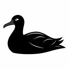 A Albatross is lying down vector silhouette 
