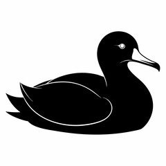 A Albatross is lying down vector silhouette 