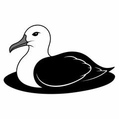 A Albatross is lying down vector silhouette 