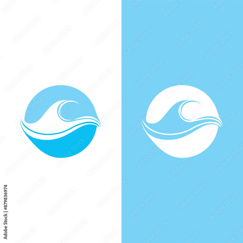 Canvas Prints wave beach vector illustration design