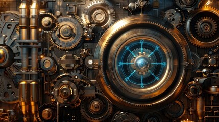 Steampunk Machine -  An intricate metallic contraption