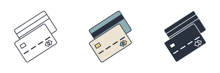 Credit Card Icon symbol vector illustration isolated on white background