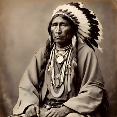 Vintage Portrait Of a Native American Man