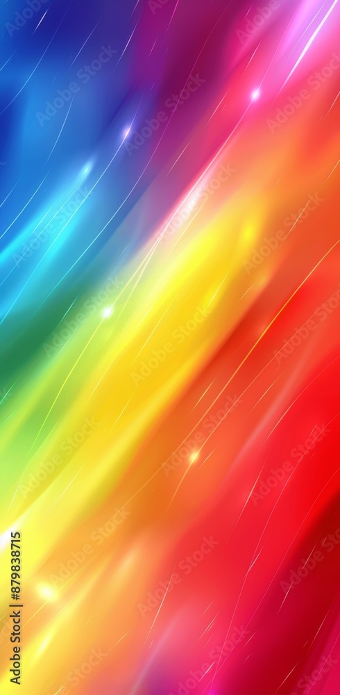 Poster abstract blurred background with vibrant rainbow gradient light streaks