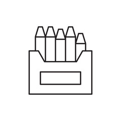 crayons box icon design, isolated on white background, vector illustration