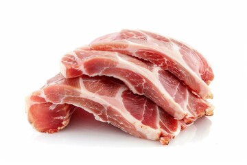 Pork ham and pork leg on white background
