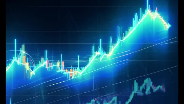 Infographic depicting stock market trends with rising stock prices, featuring graphs, charts, and indicators that show upward growth and positive market performance.