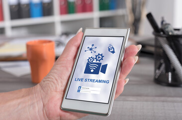 Live streaming concept on a smartphone