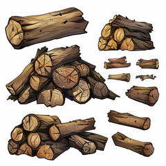 sprite sheet of camp fires for endless runner game, magic, white background,generative ai