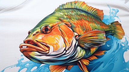 a large perch for drawing on a T-shirt on a white background 