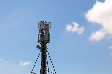 Telecommunication tower that supports mobile phone networks Ustronie Morskie, West Pomerania, Poland