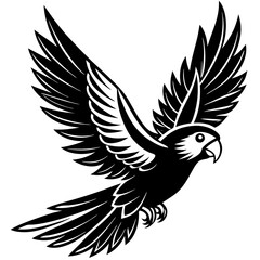 eclectus-parrot-bird-flies-icon-vector