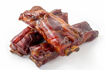 Smoked pork trotters on a white surface