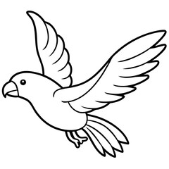 eclectus parrot bird flies icon vector