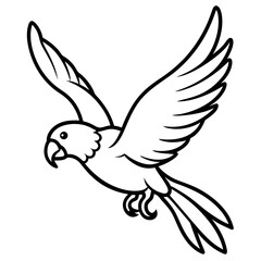 eclectus parrot bird flies icon vector