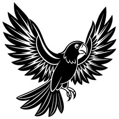 eclectus parrot bird flies icon vector