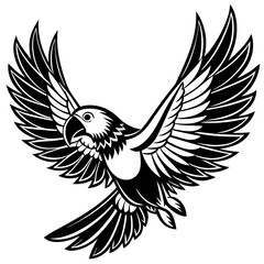 eclectus parrot bird flies icon vector