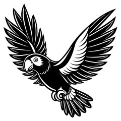 eclectus parrot bird flies icon vector