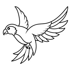 eclectus parrot bird flies icon vector